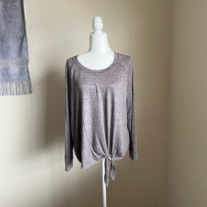 Nine Britton gray front know sweater